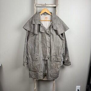 Australian Outback Waxed Duster Gray Snap Coat size Large